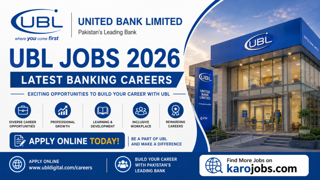 United Bank Limited UBL Jobs 2026 – Latest Banking Careers Apply Online