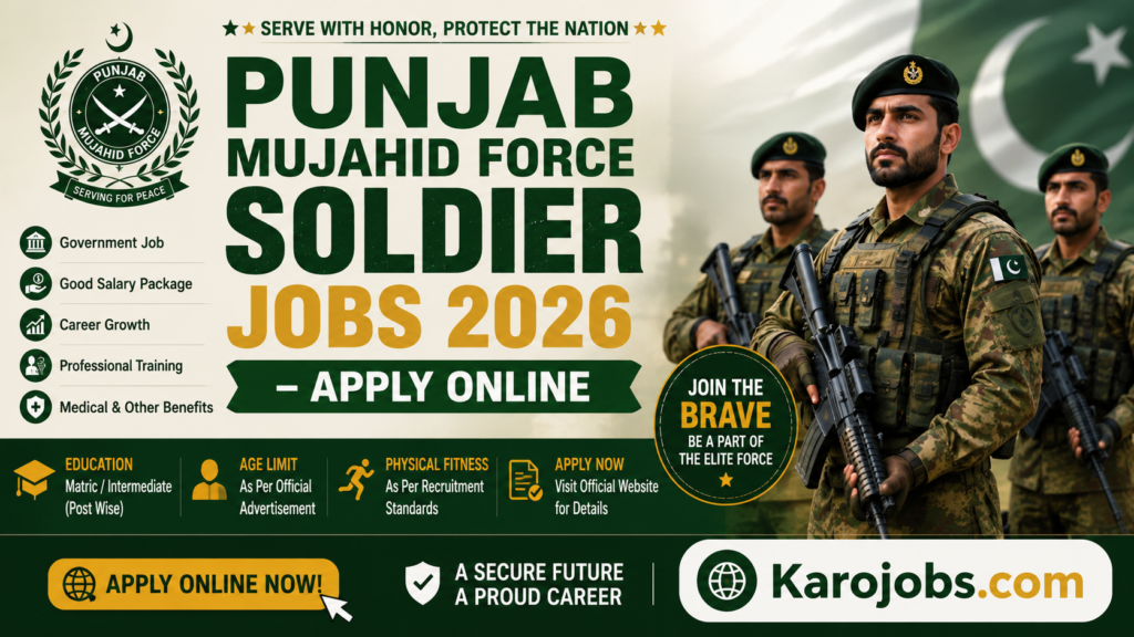 Punjab Mujahid Force Soldier Jobs 2026 – Apply Now
